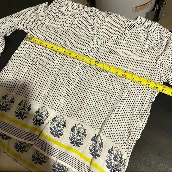 Lucky Brand Women’s Top Size Medium Lightweight Boho Button Front Polka Dot - Picture 8 of 9